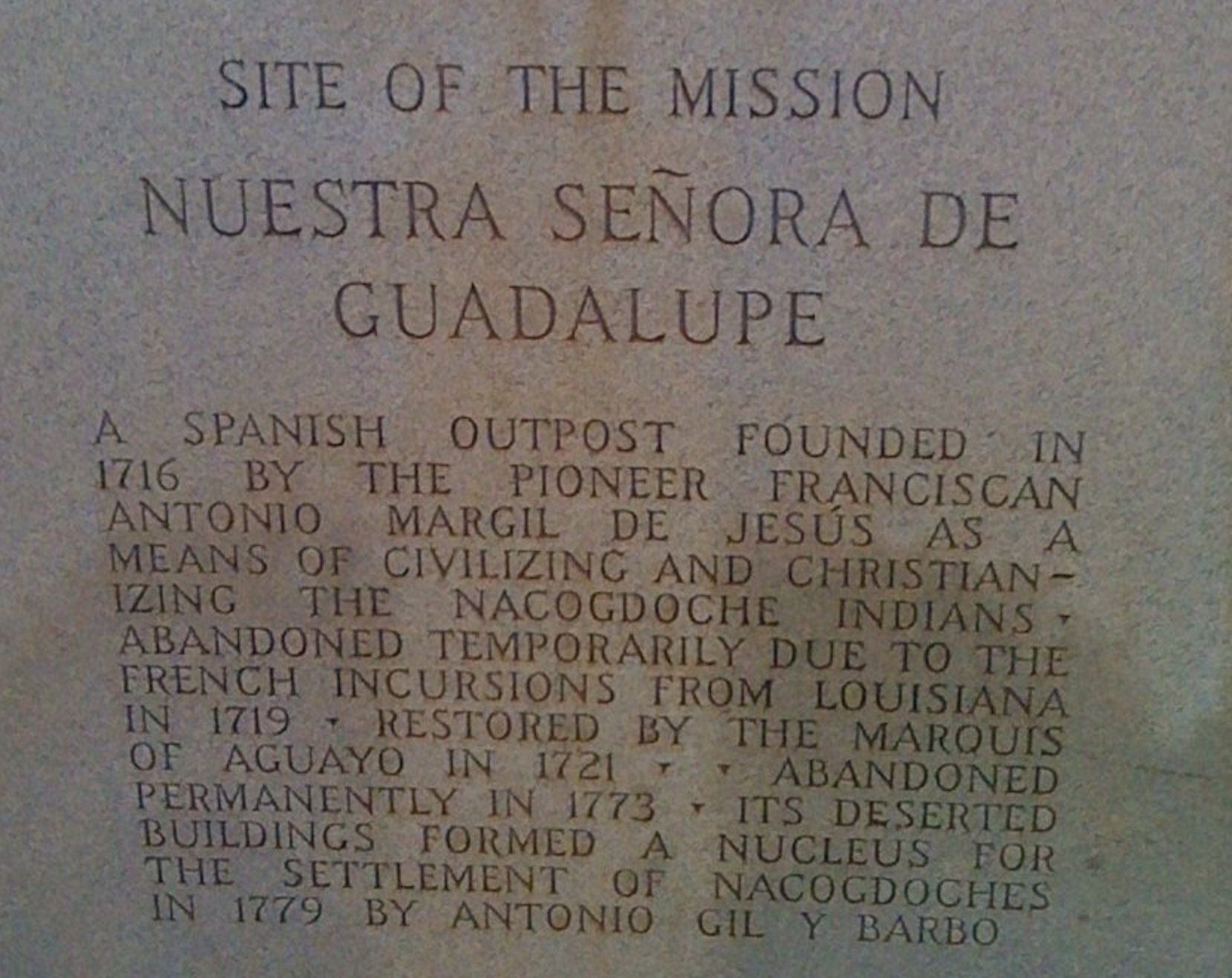 Nacogdoches — July 9, 1716