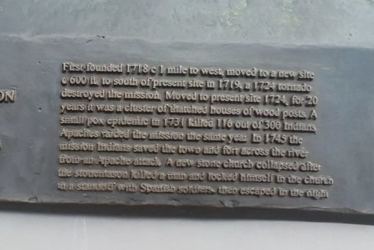 Mission San Antonio de Valero Marker from HMDB