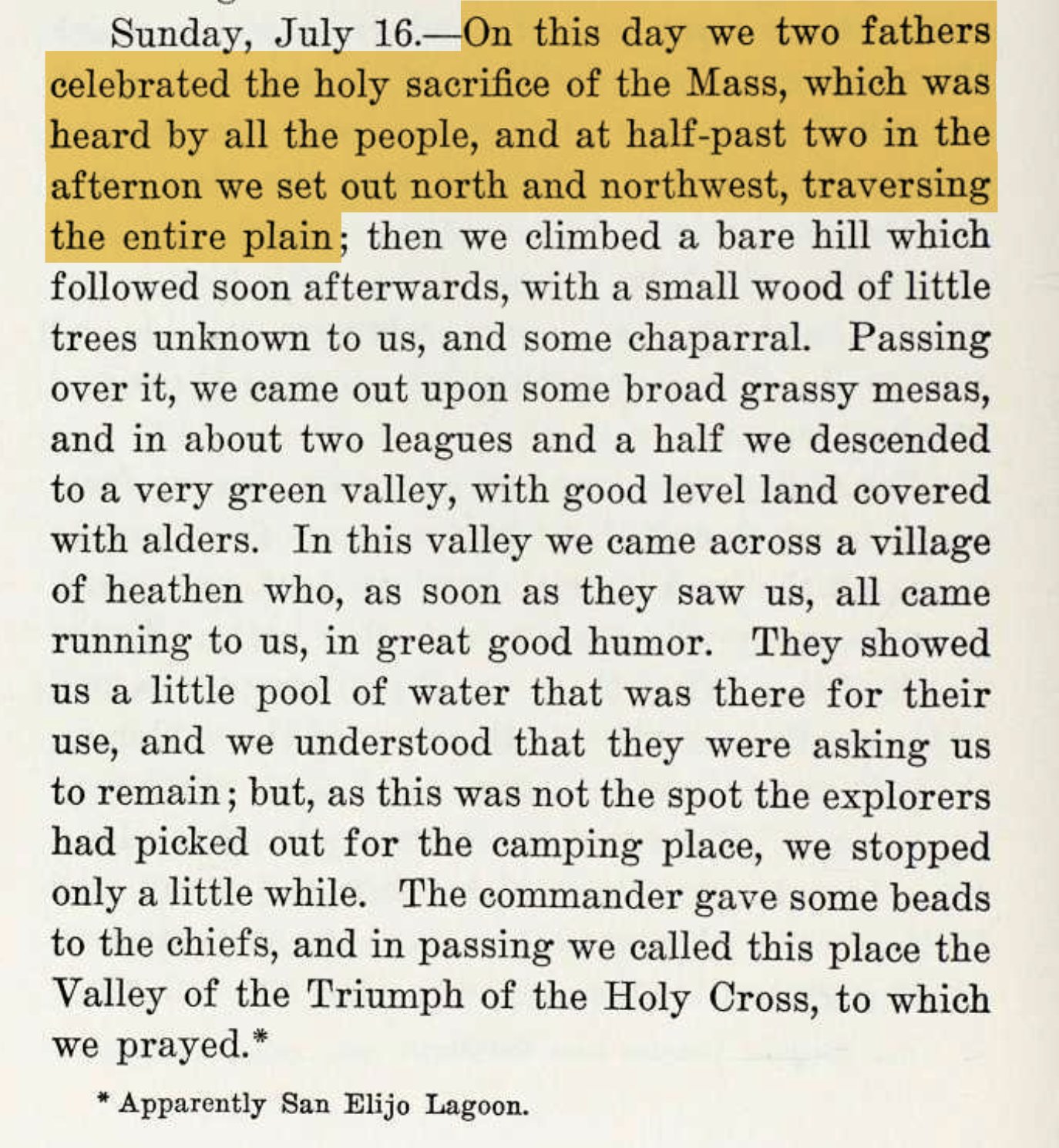 San Elijo Lagoon — July 16, 1769